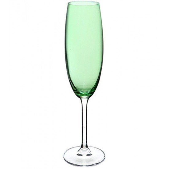 Jogo 6 Taças 220ml Para Champanhe Gastro Em Cristal Ecológico Verde Limão